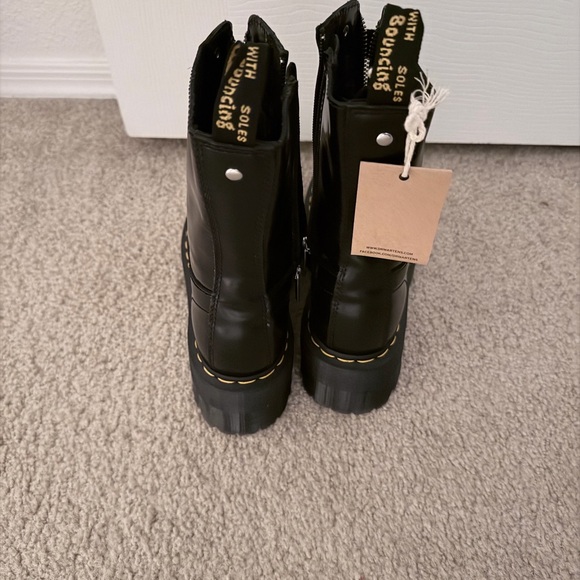 Dr. Martens Black Front-Zip Platform Ankle Boots - Picture 2 of 6